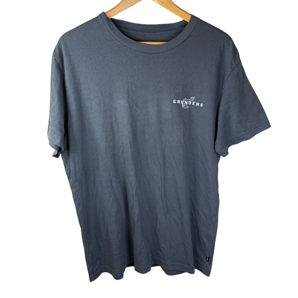 Grundens Mens Gray Graphic Size Large Fishing Tee Shirt Outdoor Activewear